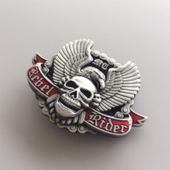 Vintage Style Western Rider Enamel Wings Skull Belt Buckle also Stock in the US