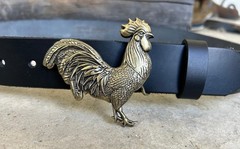 Brass Rooster Belt Buckle Country Western Chicken Art Cowboy Rodeo Gift Buckle