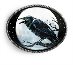 Raven Nevermore Belt Buckle – Halloween Horror Belt Buckle – 97