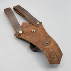 Vintage Cowboy Cast Iron Bottle Opener Brown Genuine Leather Belt Holster