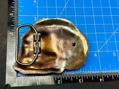 Bronze Tone Skull Head Creepy Halloween Vintage Belt Buckle