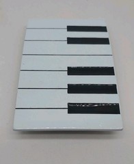 Piano Keys Belt Buckle Black White Keyboard Musicians Painted Metal Large Unique