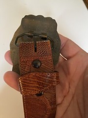 Vintage Brass Duesenburg Straight Eight Belt Buckle And Leathe Belt Handmade Car