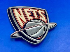Nets Basketball NBA Fan Team Vintage Belt Buckle By Great American Products