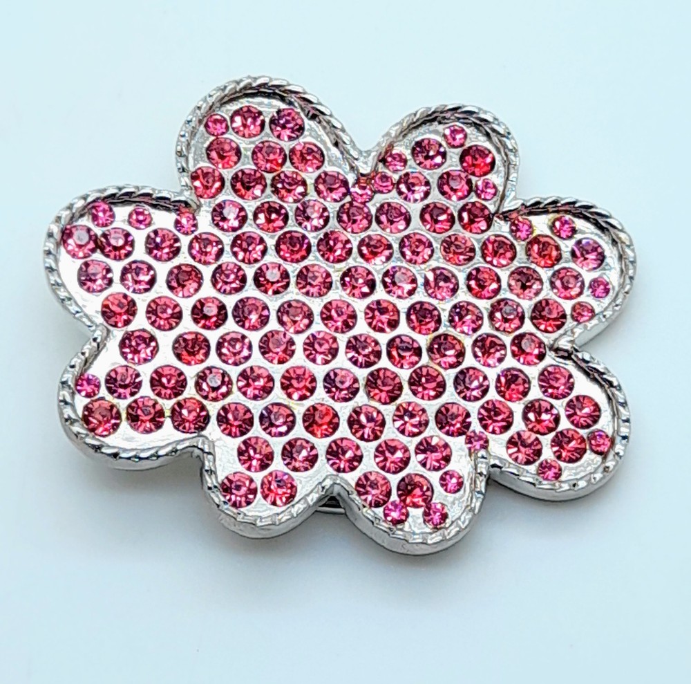 Handmade western style classic Belt Buckle Silver Metal pink rhinestone fashion