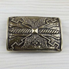 Schild Schwert Mittelalter Gürtelschnalle Messing Buckle Wechselschließe GS5361