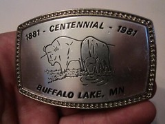 1981 BUFFALO LANE CENTENNIAL BELT BUCKLE – BUFFALO LAKE, MN – GW-16