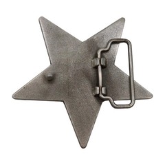 Red Men Women Belt Buckle Silver Metal Western Fashion Texas Lone Star TX Casual