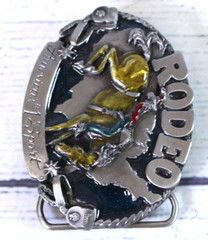 Rodeo America&rsquo;s #1 Sport Pewter Belt Buckle SISKIYOU PEWTER & ENAMEL