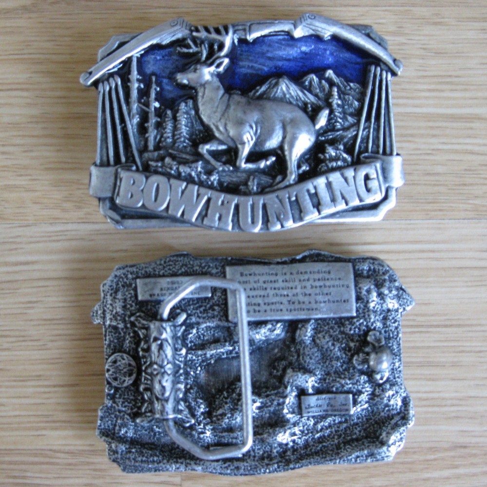 Deer Bow hunting belt buckle (choice designs)