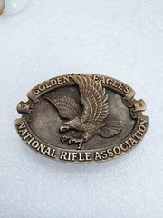 National Rifle Association Golden Eagles Belt Buckle 3&Prime; made in usa