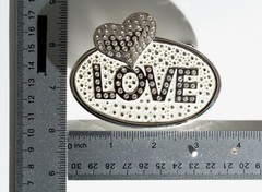 New 1 1/2&Prime; (38mm) Rhinestone Plate Buckle(#T39) Nickel Color USA