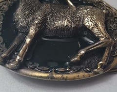AMERICAN WILD LIFE STAG-DEER BELT BUCKLE. Copyright 1981.Serial number 510. USA