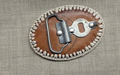 vintage GENUINE SNAKESKIN belt buckle WESTERN handcrafted COWBOY rattler