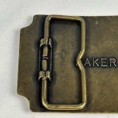 Vintage Rockwell Graphic Systems Newsliner Goss Belt Buckle Brass Industrial