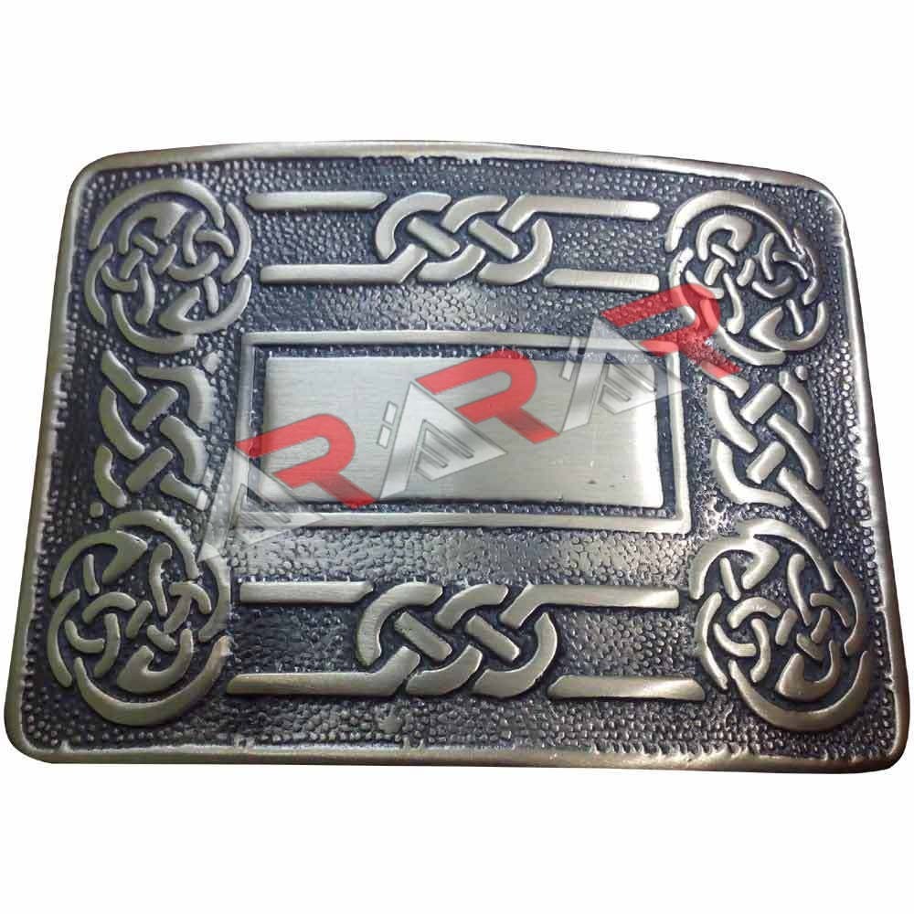 Men’s Celtic Swirl Kilt Belt Buckle Silver / Highland Kilt Buckle Antique Finish