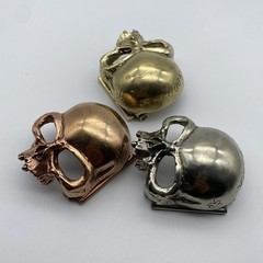 Copper Casted Skull Buckle Handmade Leather Belt DIY Fastener Buckle
