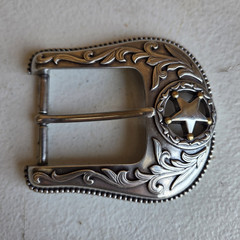 Silver Tone Men&rsquo;s Western Floral Metal Belt Buckle Antique Finish Fits 1.5&Prime;