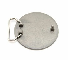 Antique Brushed Silver Round Blank Metal Belt Buckle