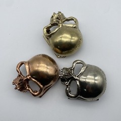 Copper Casted Skull Buckle Handmade Leather Belt DIY Fastener Buckle