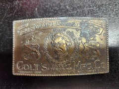 Colt&rsquo;s Mfg. Co. Belt Buckle Antique Gold Tone Police Depts Banks Express Co