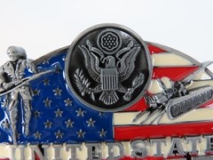 United States Army American Flag Belt Buckle Enameled Metal New