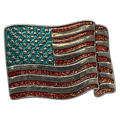 American Belt Patriotic Belt Buckle Stars and Stripes Mens Vintage Collectible