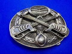Crossed Sword&rsquo;s Weapon Gothic Punk Vibe Silver Color Silver Dagger Belt Buckle