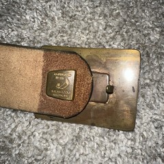 VTG Belt Buckle Ampersand Brass Engraved Belt Buckle Moose Design w/leather belt