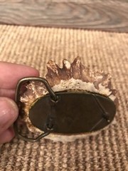 Vintage Elk Horn Belt Buckle Native Art