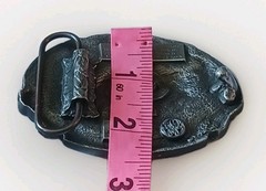 Rodeo America&rsquo;s #1 Sport Pewter Belt Buckle Pewter Blue & Green 3&Prime; x 2 1/2&Prime;