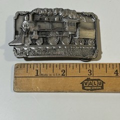 Vintage Siskiyou 1986 Steam Engine Train Belt Buckle Railroad Locomotive USA