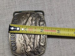 vintage COLORADO belt buckle MOUNTAINS above all SOLID BRONZE cowboy WESTERN