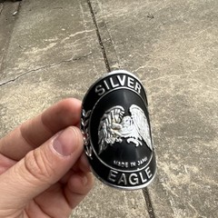 Silver Eagle Black Silver Metal Men&rsquo;s Eagle Belt Buckle Made in Japan