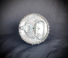 “Perpetual Motion” Belt Buckle 3 1/8” Round Industrial OOAK Darren McNeese