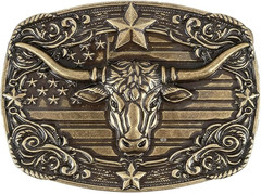 Western Cowboy Belt Buckle for Men, Cowgirl Longhorn Bull Belts Buckles Texas