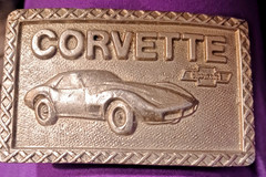 Corvette Men’s Silver Metal Clip Belt Buckle Solid Numbered 741