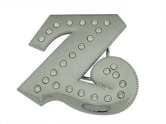 Initial Letter Cursive Silver Chrome Rhinestones Belt Buckle A to Z Alphabet New