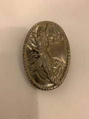 Vintage Flying Duck Oval Belt Buckle Chrome Plated