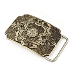 German silver belt buckle Sun, Ornamental, Ukrainian traditional cross amulet