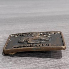 Vintage 1978 AM General Jeep Belt Buckle Solid Brass BTS Made in USA Heritage