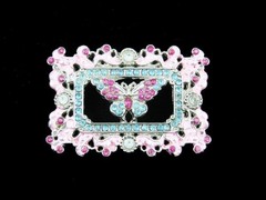 SF07108 REALLY COOL **BUTTERFLY** CRYSTAL ART FASHION SILVERTONE BELT BUCKLE