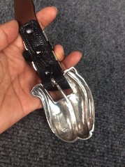 Custom Made sterling Silver 925 Buckle Billy Martin’s Lizard Leather belt