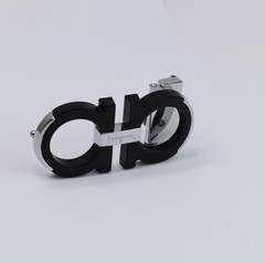 Men&rsquo;s Ferragamo Black with Silver Belt Buckle for 34-35mm leather strap
