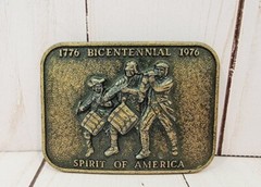Vintage Spirit Of America 76 Bicentennial Belt Buckle 1776 1976 Brass