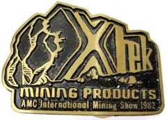 XTek Mining Products Belt Buckle DynaBuckle Limited Edition Solid Brass 1982