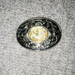 Lot of 5 Men&rsquo;s Western Floral Metal Belt Buckles 1.5in Fit Silver Gold