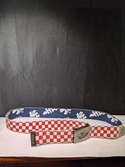 VANS OFF THE WALL BELT & BUCKLE RED CHECK BLUE FLORAL DESIGN