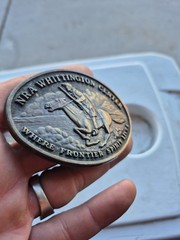 NRA Whittington Center Belt Buckle WHERE FRONTIER SPIRIT LIVES, Rifle Cowboy