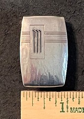 HICKOK 925 Sterling Silver Antique Art Deco « M » Initial Belt Buckle USA in Box